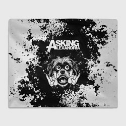 Плед флисовый Asking Alexandria рок пес, цвет: 3D-велсофт