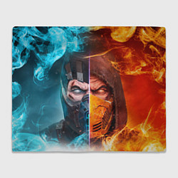 Плед флисовый Mortal Kombat - Саб-зиро и Скорпион, цвет: 3D-велсофт