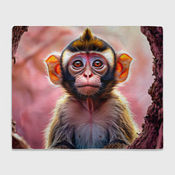 Плед флисовый Обезьянка в норке, цвет: 3D-велсофт