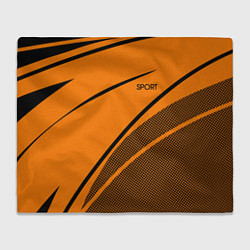 Плед флисовый Sport оранжевый с чёрным точечный, цвет: 3D-велсофт