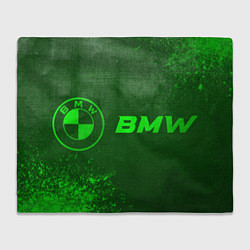 Плед флисовый BMW - green gradient по-горизонтали, цвет: 3D-велсофт