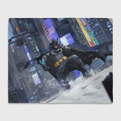 Плед флисовый Бэтмен на снегу, цвет: 3D-велсофт
