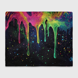 Плед флисовый Разноцветные потеки краски, цвет: 3D-велсофт