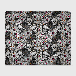 Плед флисовый Черепа и красные звезды, цвет: 3D-велсофт