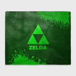 Плед флисовый Zelda - green gradient, цвет: 3D-велсофт