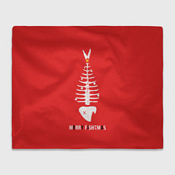 Плед флисовый Merry Christmas - skeleton fish, цвет: 3D-велсофт