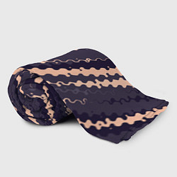 Плед флисовый Фиолетовый с бежевым искажённые полосы, цвет: 3D-велсофт — фото 2