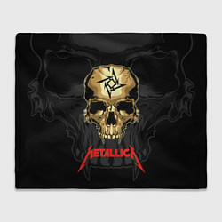 Плед флисовый Metallica - skull with fangs, цвет: 3D-велсофт