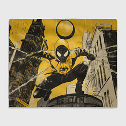 Плед флисовый Черный человек-паук, цвет: 3D-велсофт