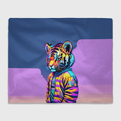 Плед флисовый Cool tiger cub - pop art, цвет: 3D-велсофт