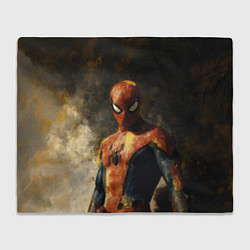 Плед флисовый Человек-паук портрет, цвет: 3D-велсофт