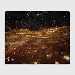 Плед флисовый Золотистые крупицы на черном, цвет: 3D-велсофт