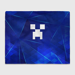 Плед флисовый Minecraft blue poly, цвет: 3D-велсофт