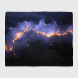 Плед флисовый Молния в фиолетовом небе текстура, цвет: 3D-велсофт