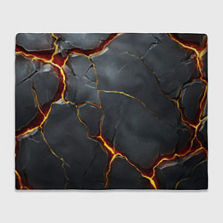 Плед флисовый Серая текстура с золотым изломом, цвет: 3D-велсофт