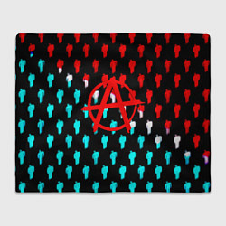 Плед флисовый Анархия человечки паттерн, цвет: 3D-велсофт