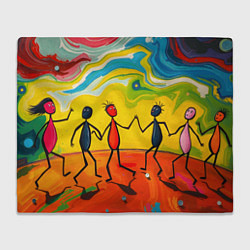 Плед флисовый Дружба человечков, цвет: 3D-велсофт