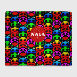 Плед флисовый NASA smile, цвет: 3D-велсофт
