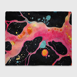 Плед флисовый Розовая текстура в черном, цвет: 3D-велсофт