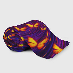 Плед флисовый Бабочки и фон-спираль - эффект перпективы, цвет: 3D-велсофт — фото 2