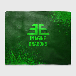 Плед флисовый Imagine Dragons - green gradient, цвет: 3D-велсофт