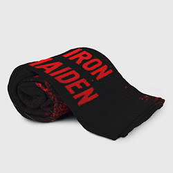 Плед флисовый Iron Maiden - red gradient по-горизонтали, цвет: 3D-велсофт — фото 2