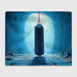 Плед флисовый Боксерская груша на синем, цвет: 3D-велсофт