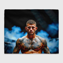 Плед флисовый Дастин Порье в дыму, цвет: 3D-велсофт