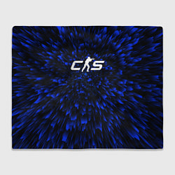 Плед флисовый Counter-Strike 2 blue energy, цвет: 3D-велсофт
