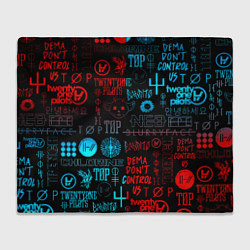 Плед флисовый Twenty one pilots rock pattern, цвет: 3D-велсофт