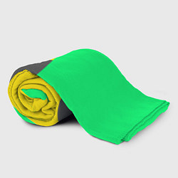 Плед флисовый Жёлто-серо-зелёный трёхцветный, цвет: 3D-велсофт — фото 2