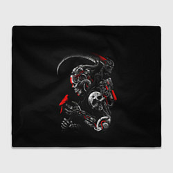 Плед флисовый Ронин самурай киборг, цвет: 3D-велсофт