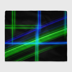 Плед флисовый Color blue black green, цвет: 3D-велсофт