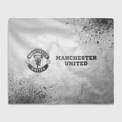 Плед флисовый Manchester United - white gradient по-горизонтали, цвет: 3D-велсофт