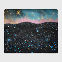 Плед флисовый Блестящая текстура на черном, цвет: 3D-велсофт