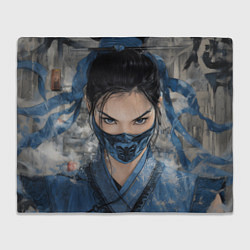 Плед флисовый Китана пронзительный взгляд, цвет: 3D-велсофт