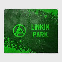 Плед флисовый Linkin Park 2024 - green gradient по-горизонтали, цвет: 3D-велсофт