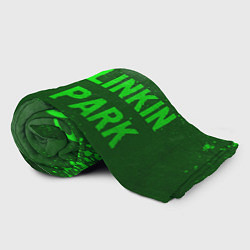 Плед флисовый Linkin Park 2024 - green gradient по-горизонтали, цвет: 3D-велсофт — фото 2
