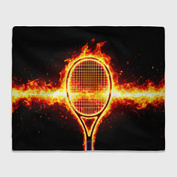 Плед флисовый Теннисная ракетка в огне, цвет: 3D-велсофт