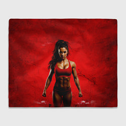 Плед флисовый Фитоняшка в красном, цвет: 3D-велсофт