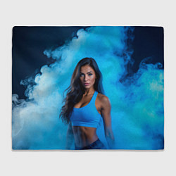 Плед флисовый Фитоняшка в синем дыму, цвет: 3D-велсофт