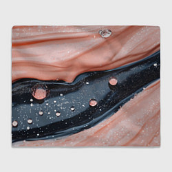 Плед флисовый Персиковая текстура с каплями, цвет: 3D-велсофт