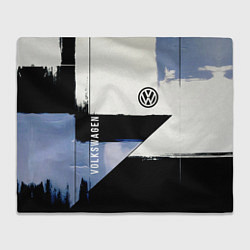 Плед флисовый Volkswagen логотип, цвет: 3D-велсофт