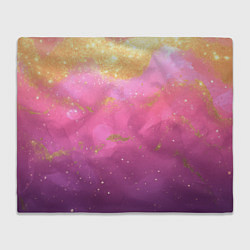 Плед флисовый Розовый и золотой блеск текстура, цвет: 3D-велсофт