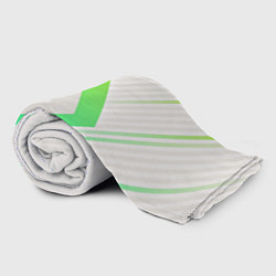 Плед флисовый Color white line green, цвет: 3D-велсофт — фото 2