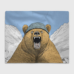 Плед флисовый Злой орущий медведь, цвет: 3D-велсофт