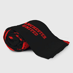Плед флисовый Manchester United - red gradient по-горизонтали, цвет: 3D-велсофт — фото 2
