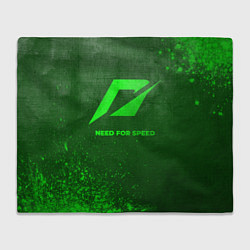 Плед флисовый Need for Speed - green gradient, цвет: 3D-велсофт
