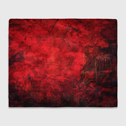 Плед флисовый Абстракция - red shabby wall, цвет: 3D-велсофт