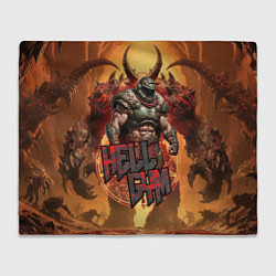 Плед флисовый Doom hell gym, цвет: 3D-велсофт
